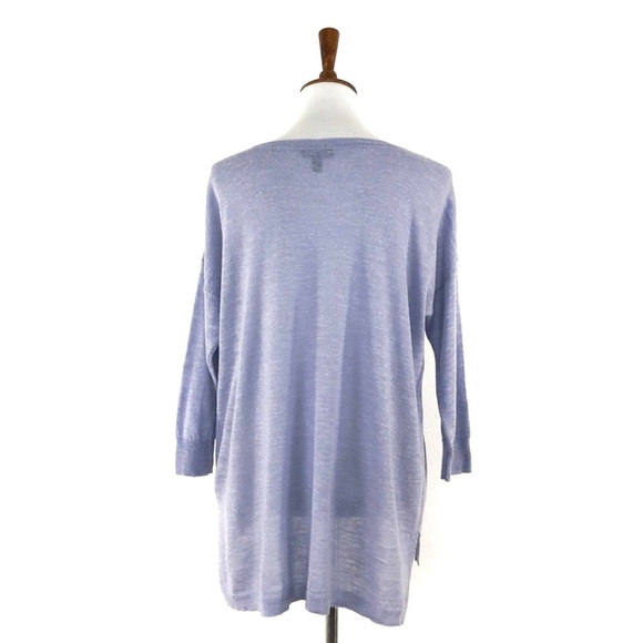 J. Crew Blue Wool Linen Blend Crew Neck Sweater, Small - Picture 4 of 7